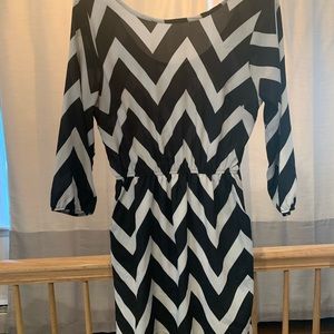 Chevron 3/4 Sleeve Dress